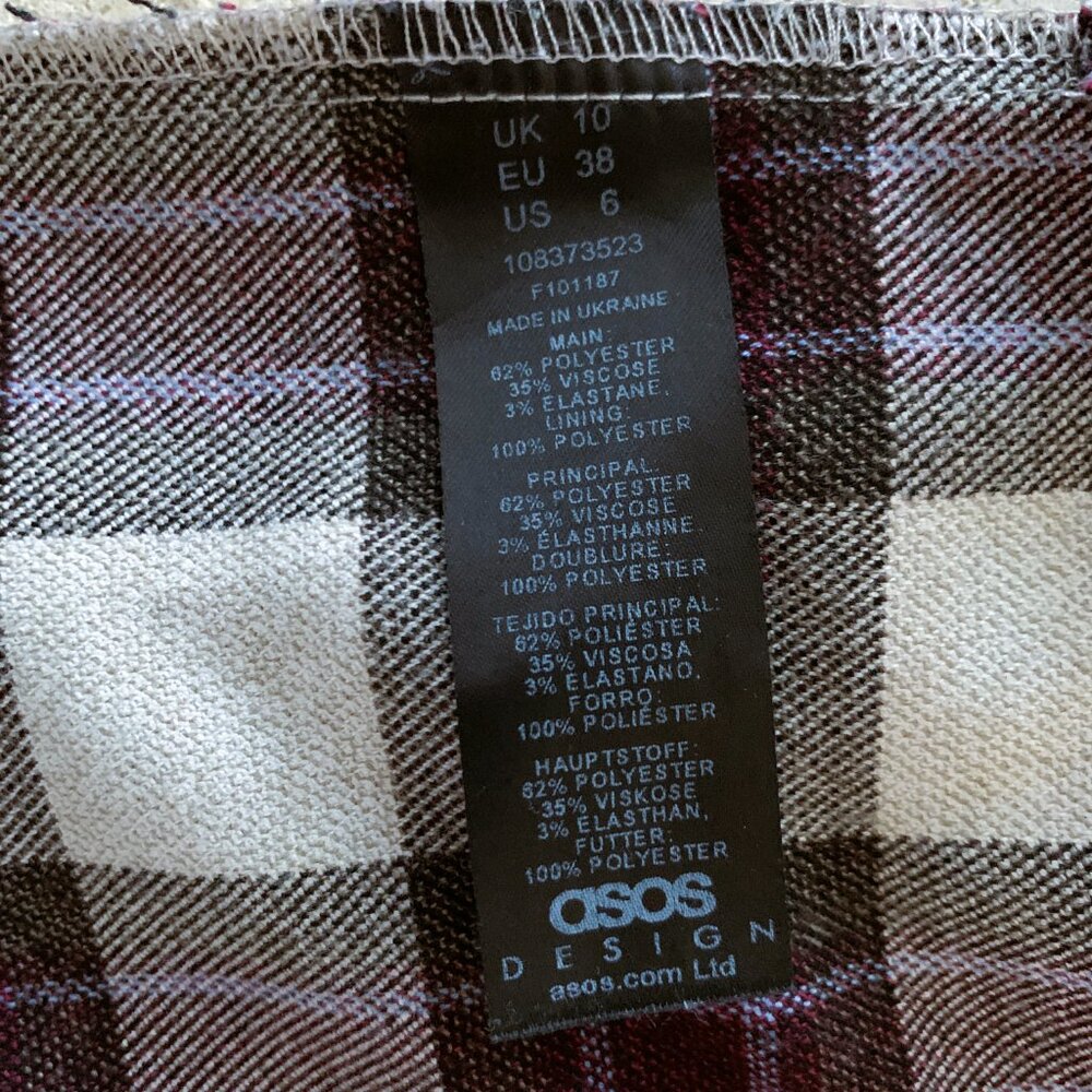 ASOS Plaid Pants Wide Leg Size 6 - Picture 4 of 8